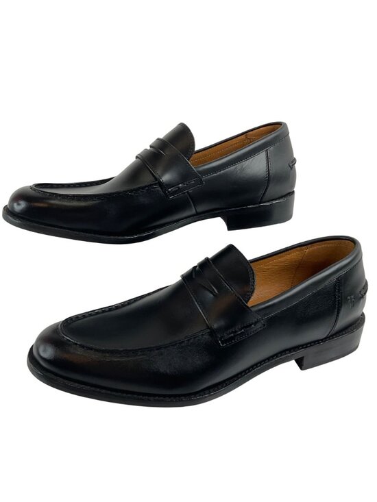 Frye Shoes Mens Size 13D Black Leather Penny Loafers Handmade In Mexico Luxury main image 9